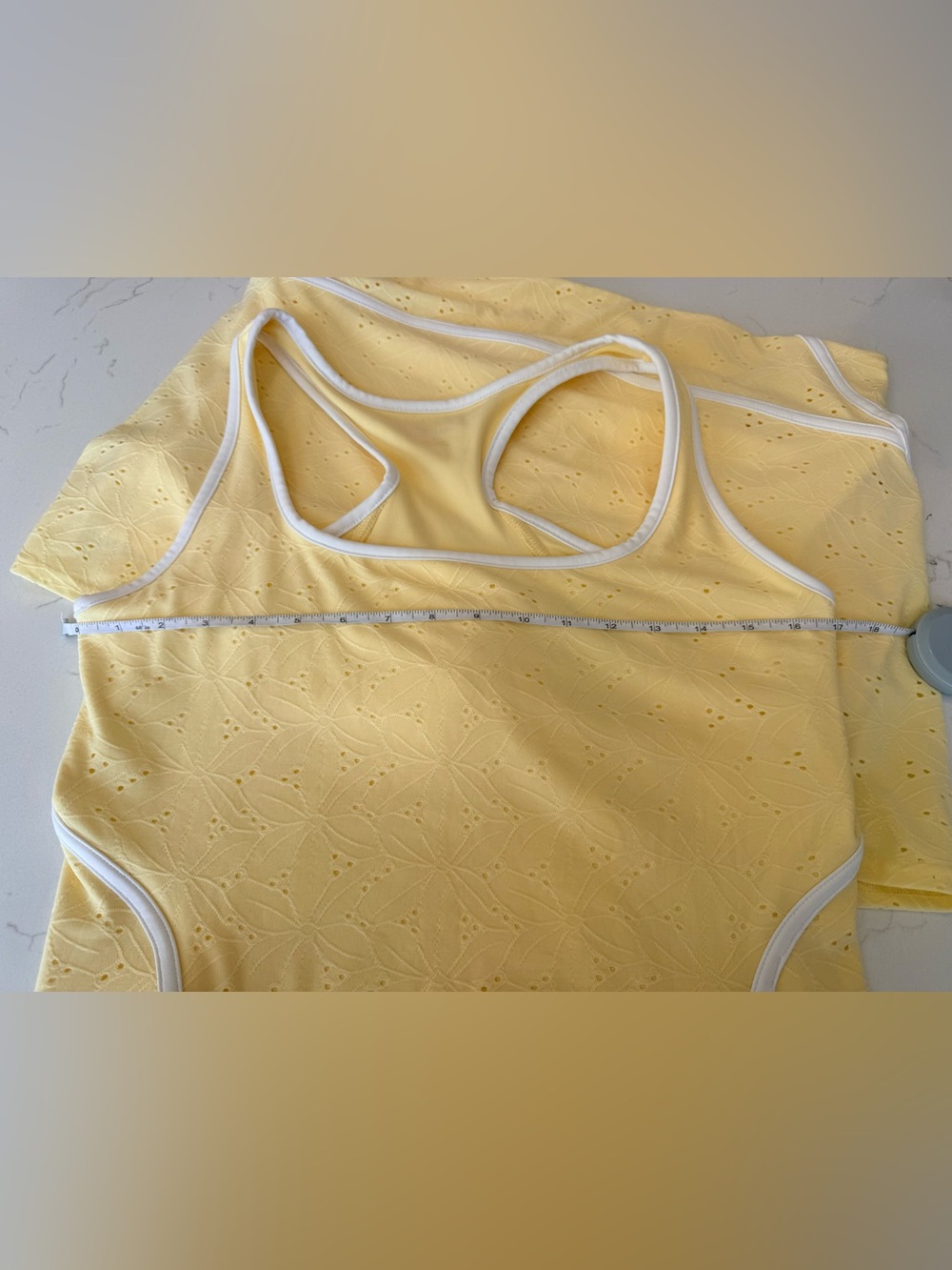 Anthropologie Daily Practice Butter Yellow Eyelet Set L NWOT - Picture 7 of 8